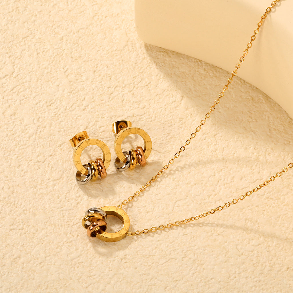 Damen Schmuckset mit eleganter Halskette und passenden Ohrsteckern Shop Nory