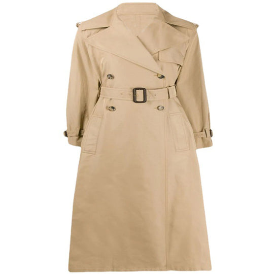 Damen Midilanger Trenchcoat im A‑Linien‑Schnitt mit Taillengürtel und Epauletten Shop Nory