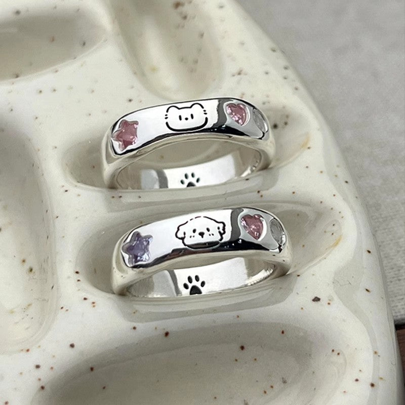 Damenring mit süßem Tiermotiv und bunten Edelsteinakzenten Shop Nory