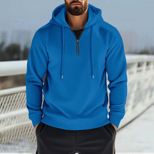 Herren nan Kapuzenpullover mit halbem Reißverschluss und feiner Waffelstruktur Shop Nory