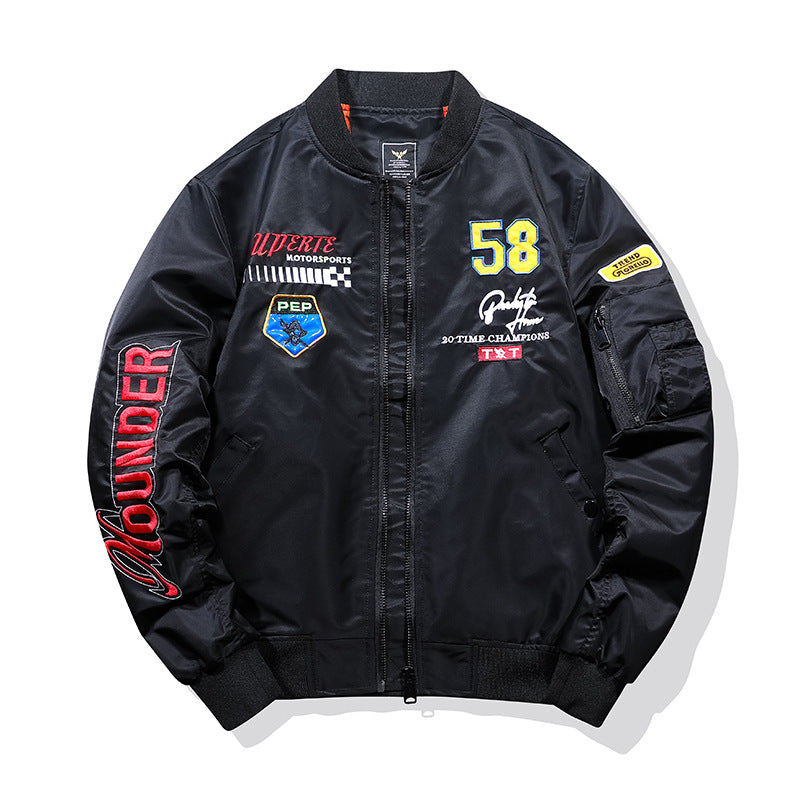 Herren Sportliche Bomberjacke mit bunten Applikationen Shop Nory