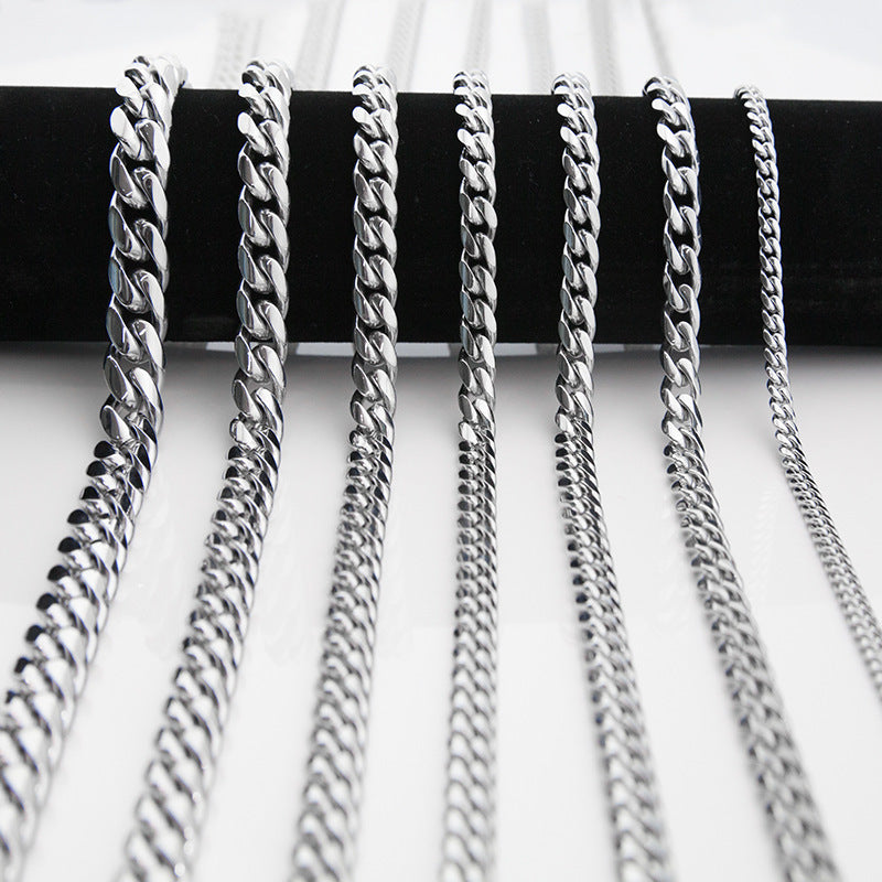 Damen Halskette aus hochwertigem Edelstahl mit modernem Gliederdesign Shop Nory