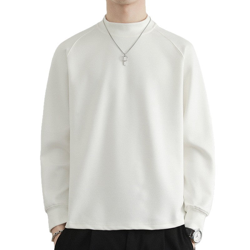Herren Minimalistisches Mockneck-Sweatshirt aus Tech‑Fleece mit Raglanärmeln Shop Nory