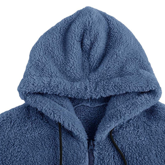 Herren nan kuschelige Teddyfleece Kapuzenjacke mit durchgehendem Reißverschluss Shop Nory