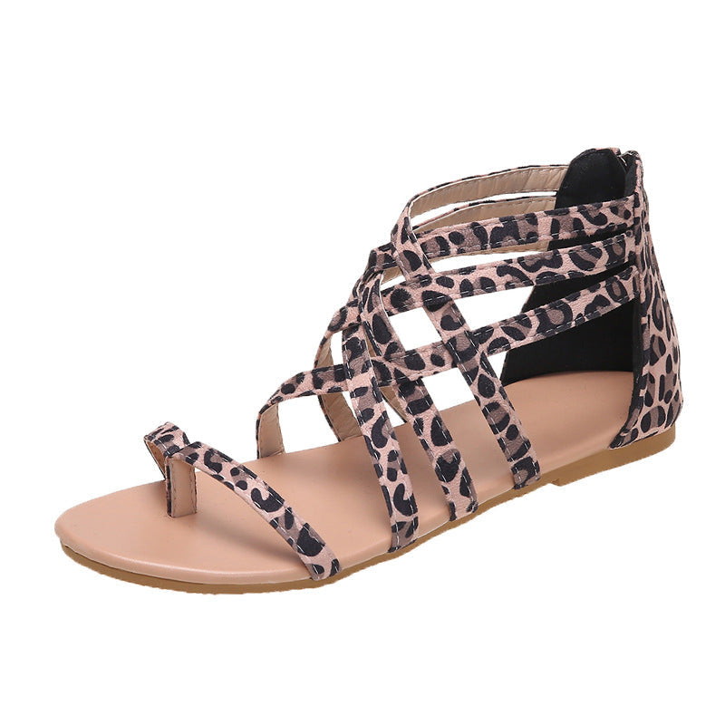 Damen Sommerliche Zehentrenner Sandalen mit floralem Design