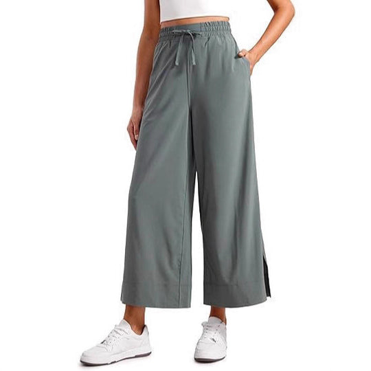Damen nan weite Culotte-Hose mit elastischem Bund, Tunnelzug und seitlichen Schlitzen Shop Nory