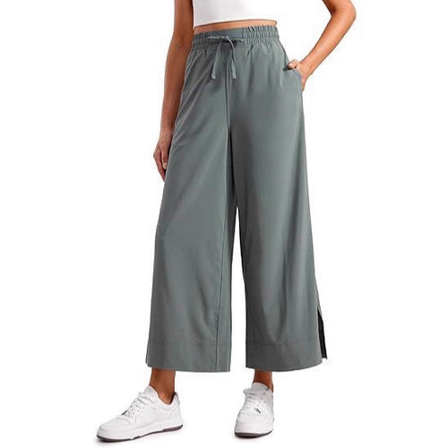 Damen nan weite Culotte-Hose mit elastischem Bund, Tunnelzug und seitlichen Schlitzen Shop Nory