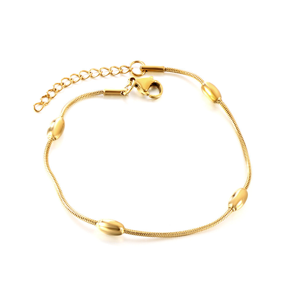 Damen zartes Armband mit elegantem Blattmotiv aus hochwertigem Edelstahl Shop Nory