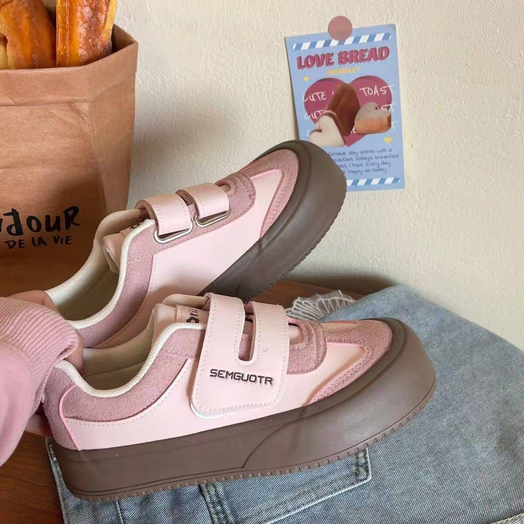 Damen Bequeme Sneaker mit doppeltem Klettverschluss und dämpfender Sohle