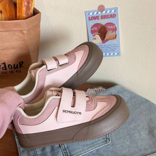 Damen Bequeme Sneaker mit doppeltem Klettverschluss und dämpfender Sohle