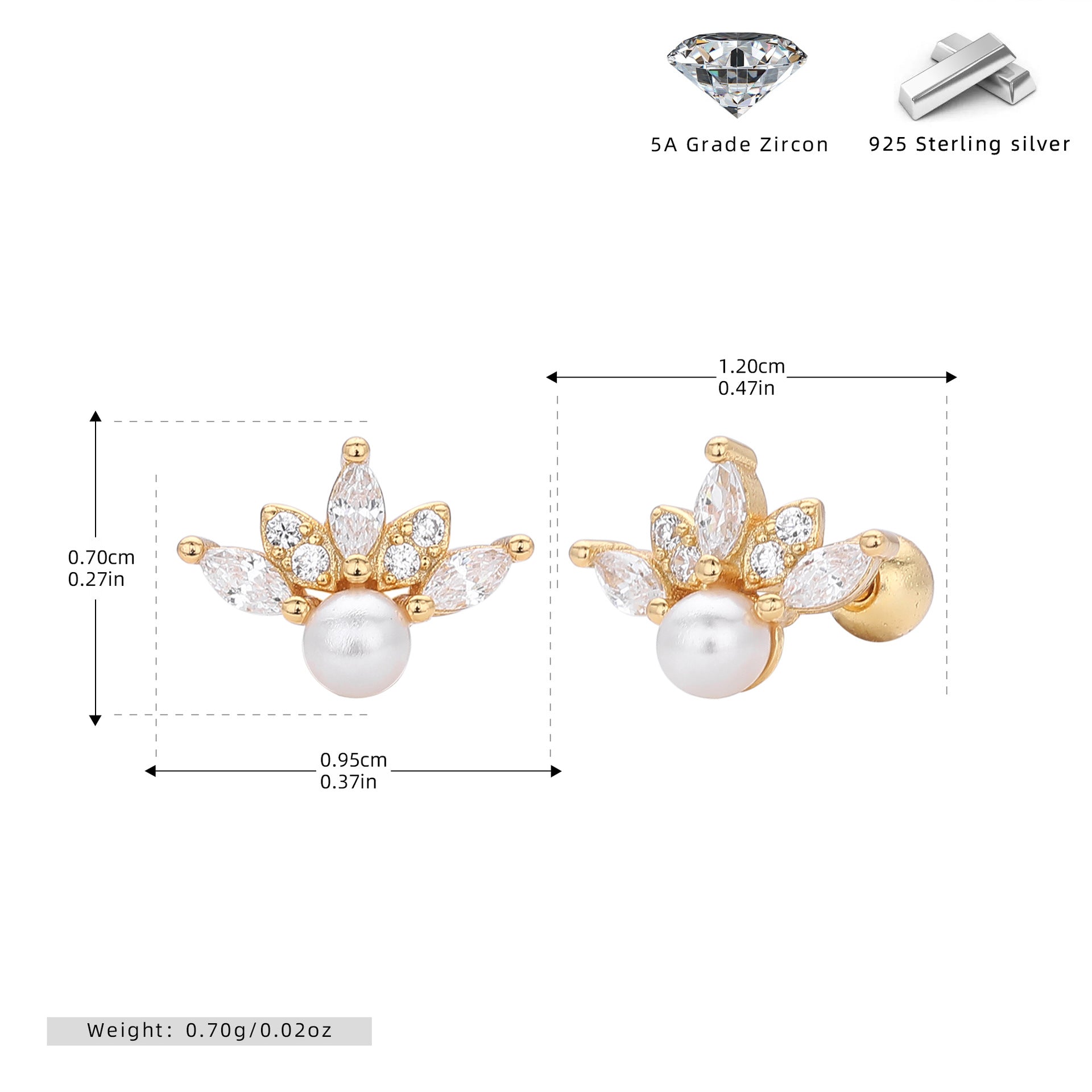 Damen Ohrstecker mit luxuriösem Zirkonbesatz und verspieltem Blumendesign Shop Nory