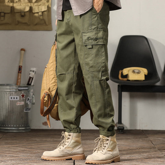 Herren Cargohose im Military-Look mit verstärkten Knien und elastischem Beinabschluss Shop Nory
