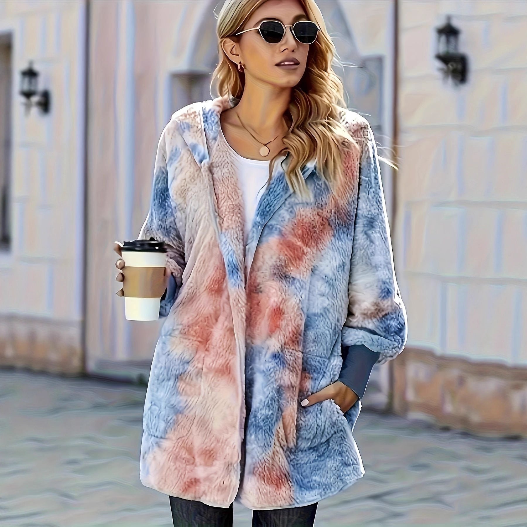 Damen Kapuzenjacke aus kuscheligem Teddyfell
