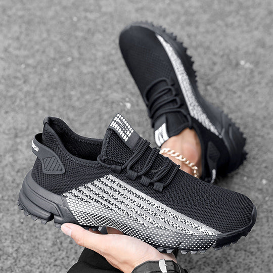 Herren nan atmungsaktive Stricksneaker mit profilierter Laufsohle und gepolsterter Fersenmanschette