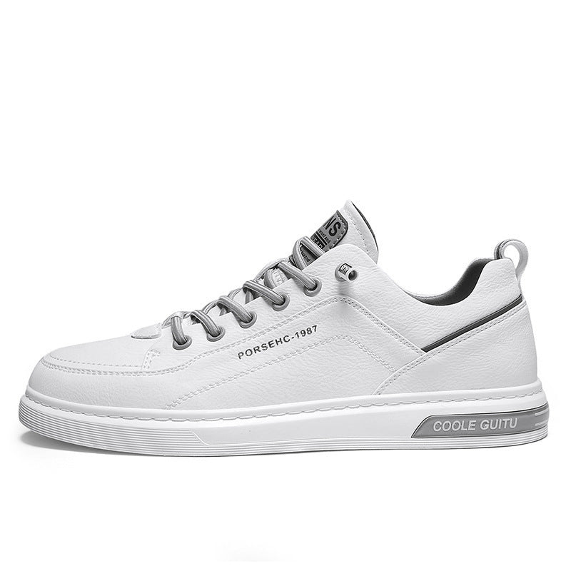 Herren elegante niedrige Leder-Sneaker mit Komfortfußbett und rutschfester Gummisohle Shopy Nory