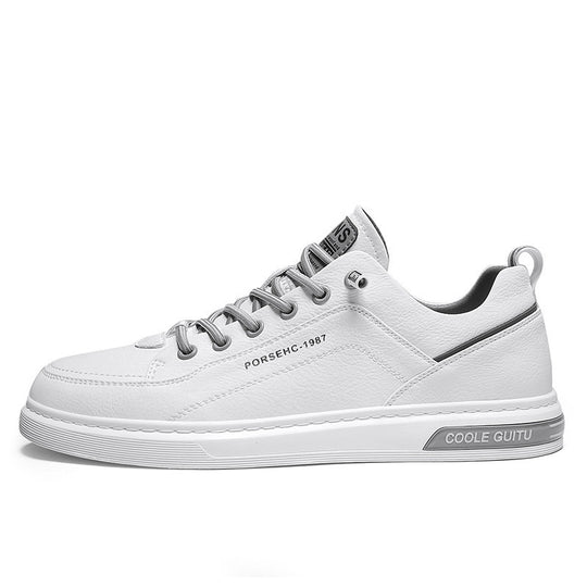 Herren elegante niedrige Leder-Sneaker mit Komfortfußbett und rutschfester Gummisohle Shopy Nory