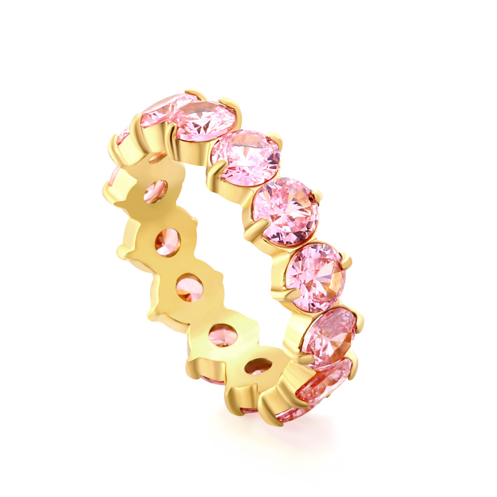 Damen Ring mit funkelndem Kristall und hochwertiger Goldbeschichtung Shop Nory