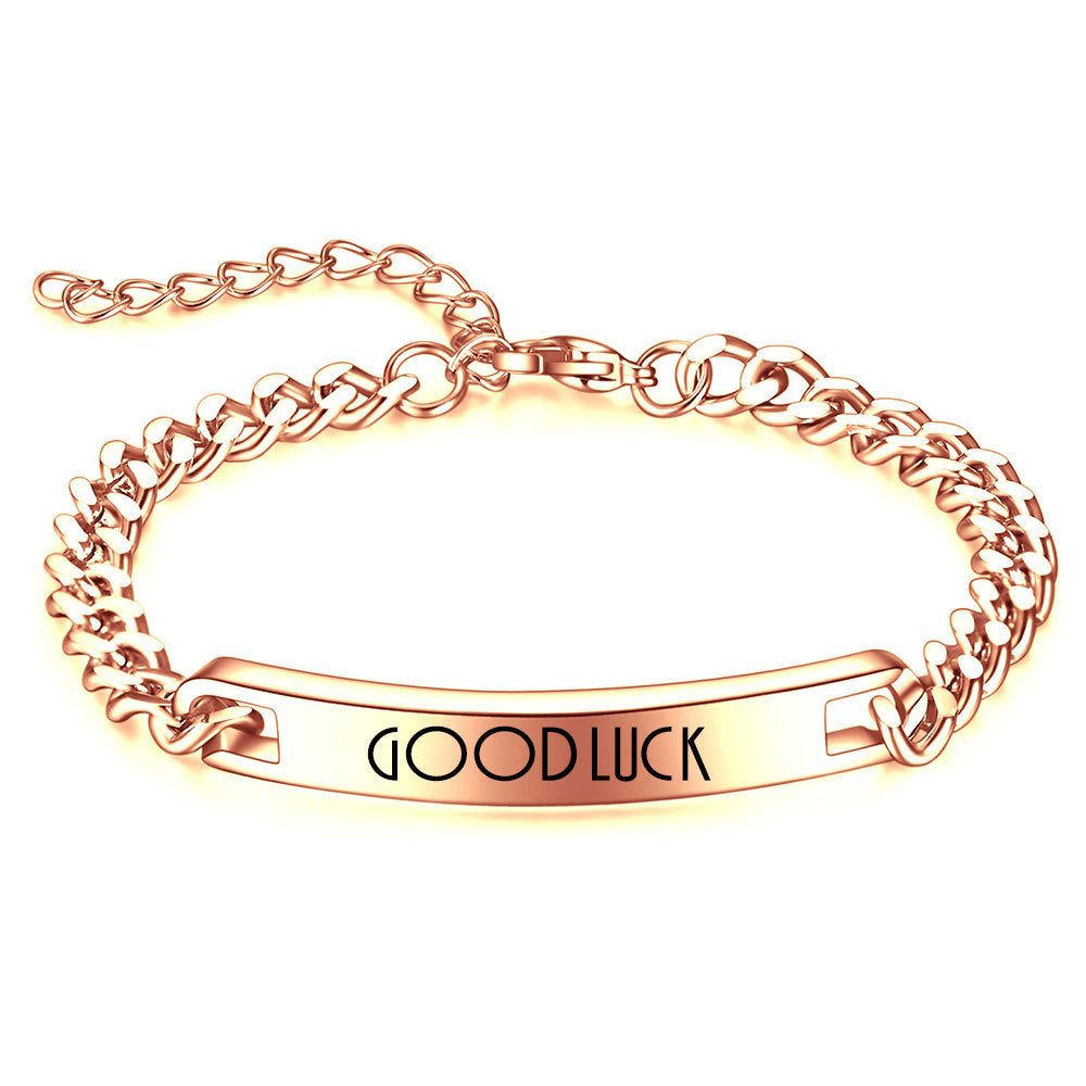 Damen Armband mit gravierbarem Glücksanhänger und eleganter Kettenstruktur Shop Nory