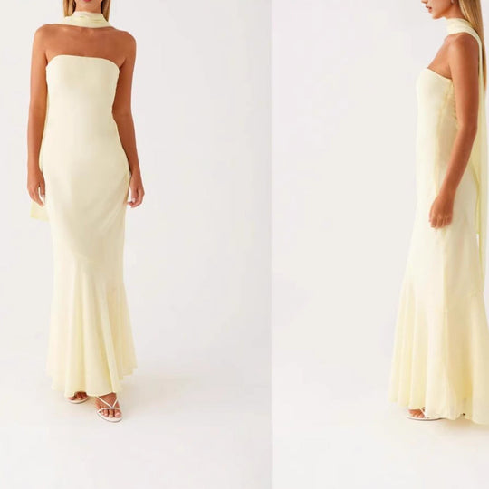 Damen Elegantes Langarm Abendkleid im Blumendesign
