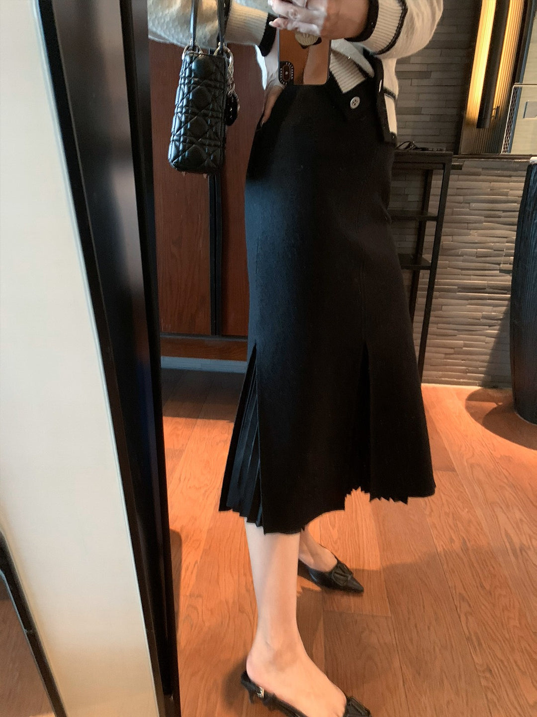 Damen Eleganter Midirock mit Schlitzen Shop Nory