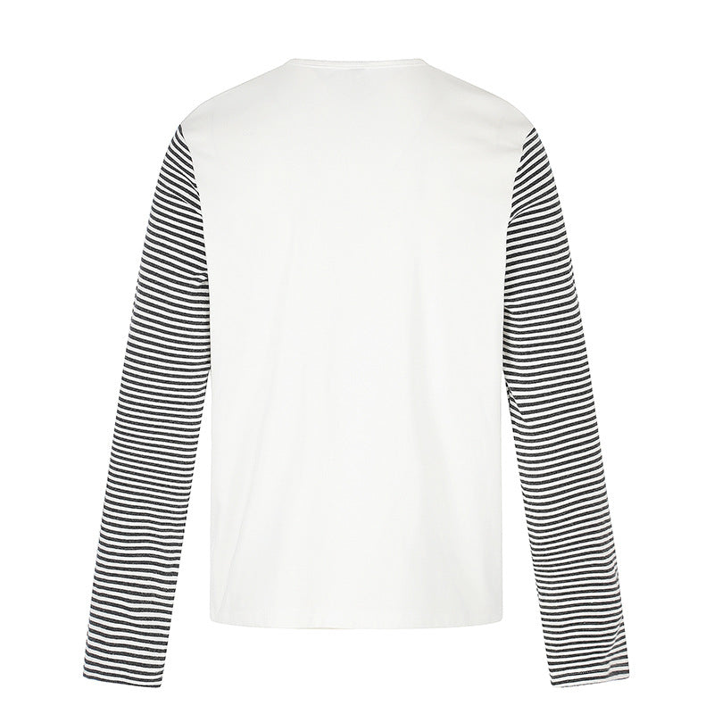 Herren Langarmshirt mit kontrastreifen-Ärmeln und großflächigem Lippen-Statementprint Shop Nory