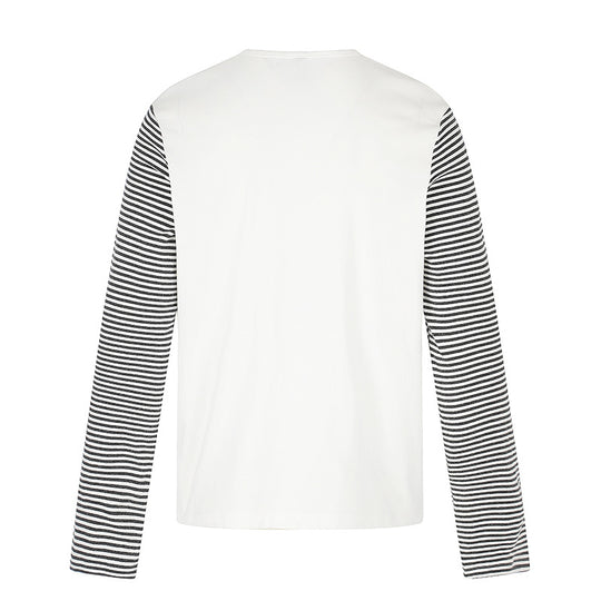 Herren Langarmshirt mit kontrastreifen-Ärmeln und großflächigem Lippen-Statementprint Shop Nory