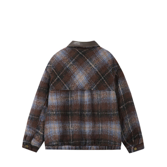 Unisex Boxy-Kurzblouson im Overshirt-Stil mit Kunstlederkragen und aufgesetzten Pattentaschen Shop Nory