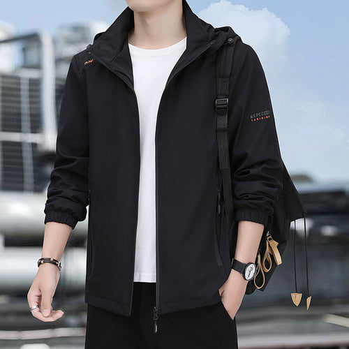 Herren leichte Softshell-Kapuzenjacke mit winddichter Membran, Reißverschluss‑Taschen und elastischen Bündchen Shop Nory