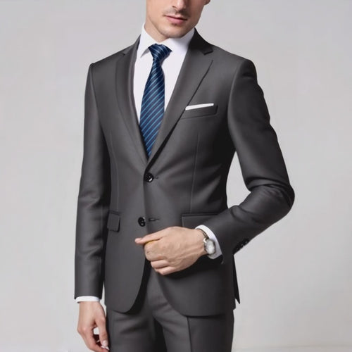 Herren Taillierter Zweiteiler-Anzug mit schmalem Revers und Ein-Knopf-Verschluss Shop Nory