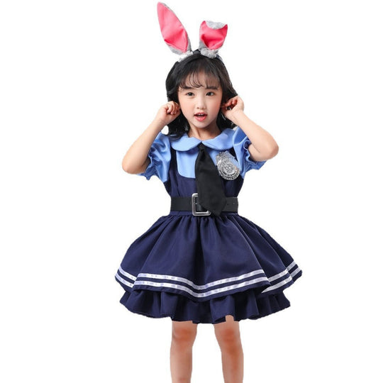 Mädchen Polizistin Kostüm mit Rüschenrock und Accessoires Shop Nory