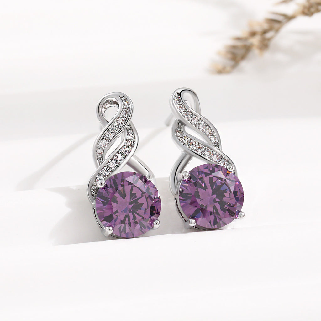 Damen elegante Ohrringe mit funkelndem Zirkon und geschwungenem Design Shop Nory