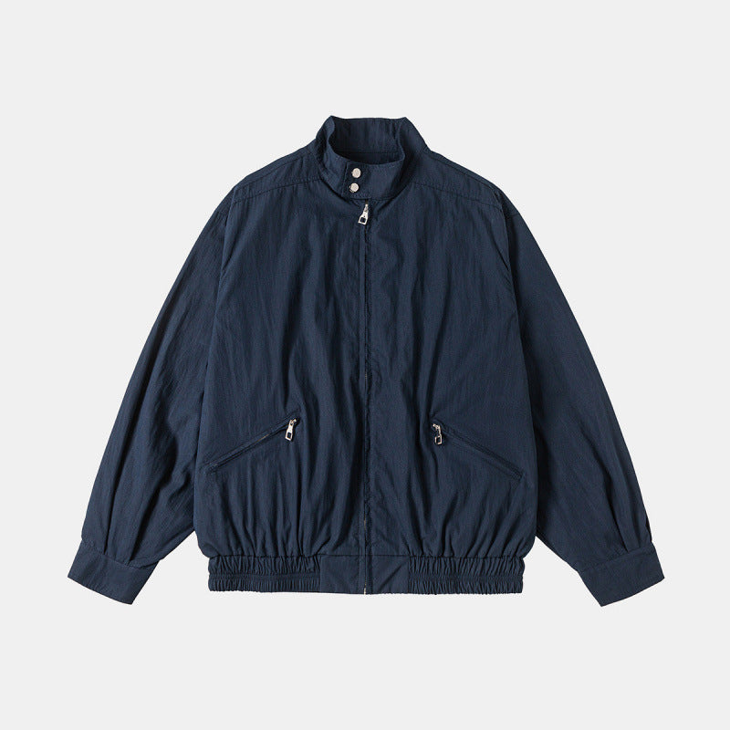 Herren Leichte Harrington-Jacke mit Stehkragen elastischem Saum und schrägen Reißverschlusstaschen Shop Nory