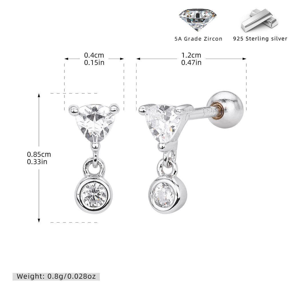 Damen Ohrstecker mit funkelndem Zirkonanhänger und eleganter 925er Sterlingsilber-Fassung Shop Nory