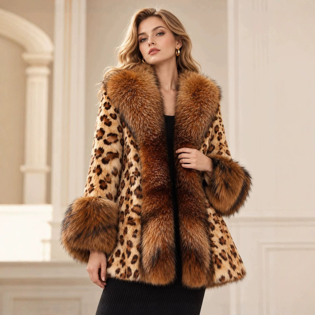 Damen Midilanger Kunstpelz‑Mantel mit voluminösem Schalkragen und Statement‑Manschetten Shop Nory