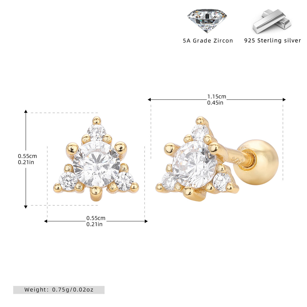 Damen Ohrstecker mit funkelndem Zirkon-Akzent in floralem Design Shop Nory