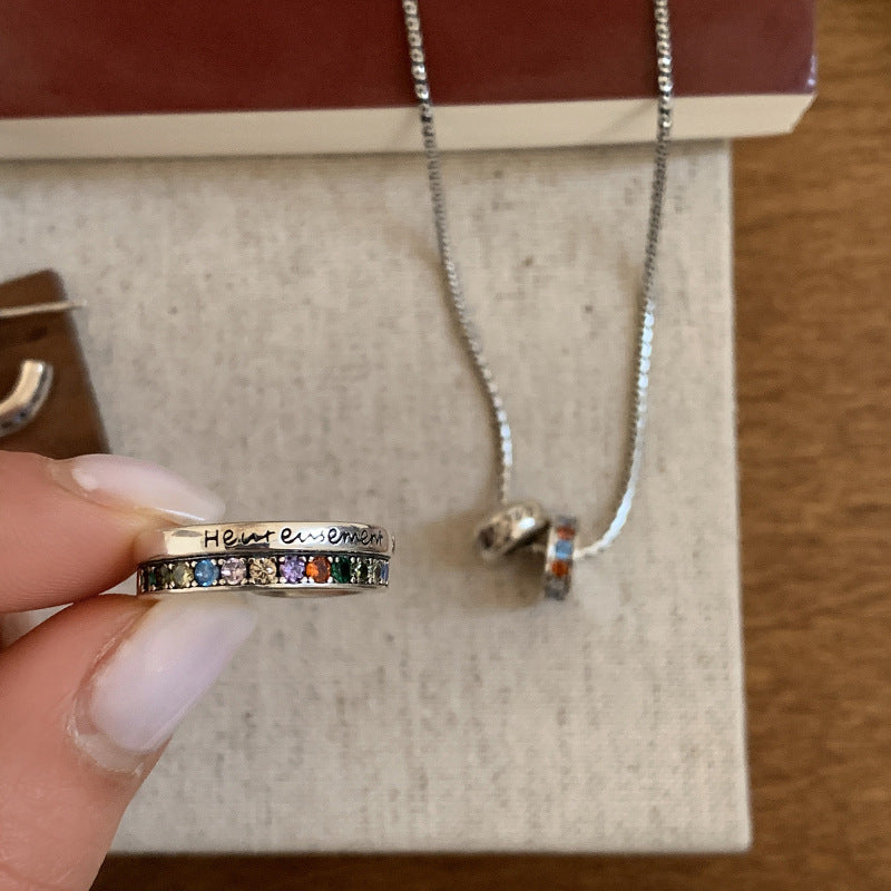 Damenring mit bunten Steinakzenten und inspirierendem Schriftzug Shop Nory