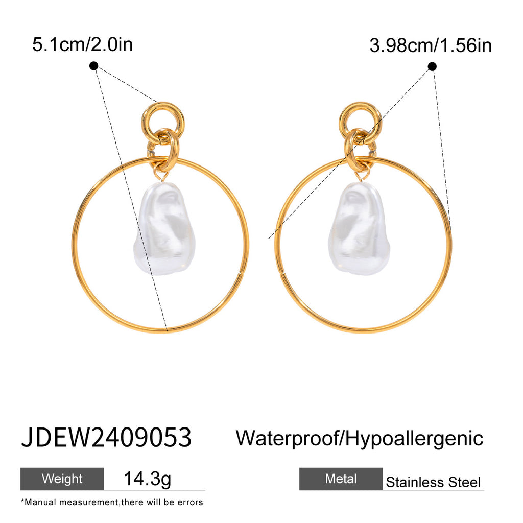 Damen Ohrhänger mit elegantem Ring und feinen Perlenakzenten Shop Nory