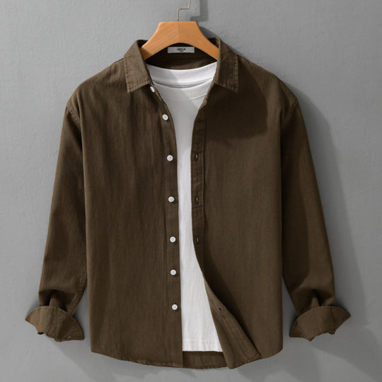 Herren Texturiertes Baumwoll-Hemdjacken-Overshirt im Relaxed-Fit mit Kentkragen Shop Nory