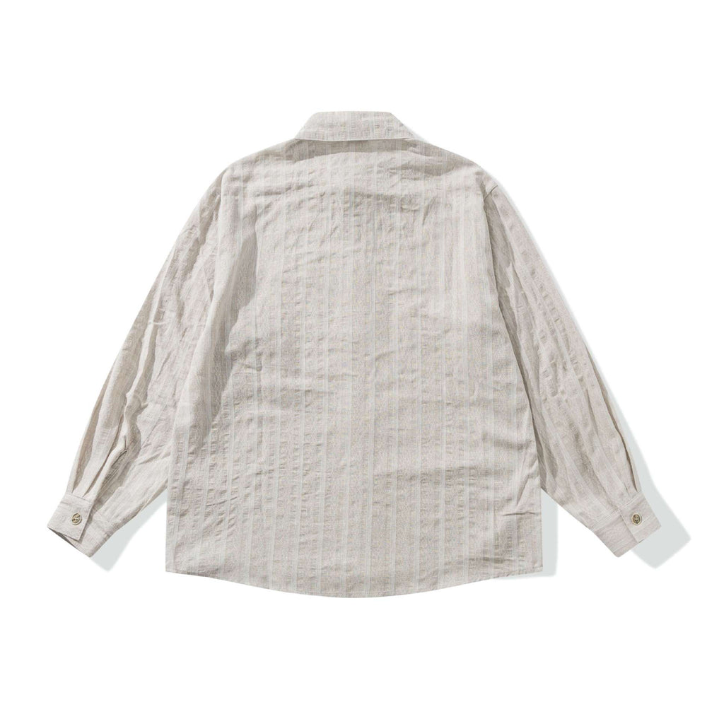 Unisex Lockeres Overshirt aus Leinenmischung mit Struktur und Brusttasche Shop Nory