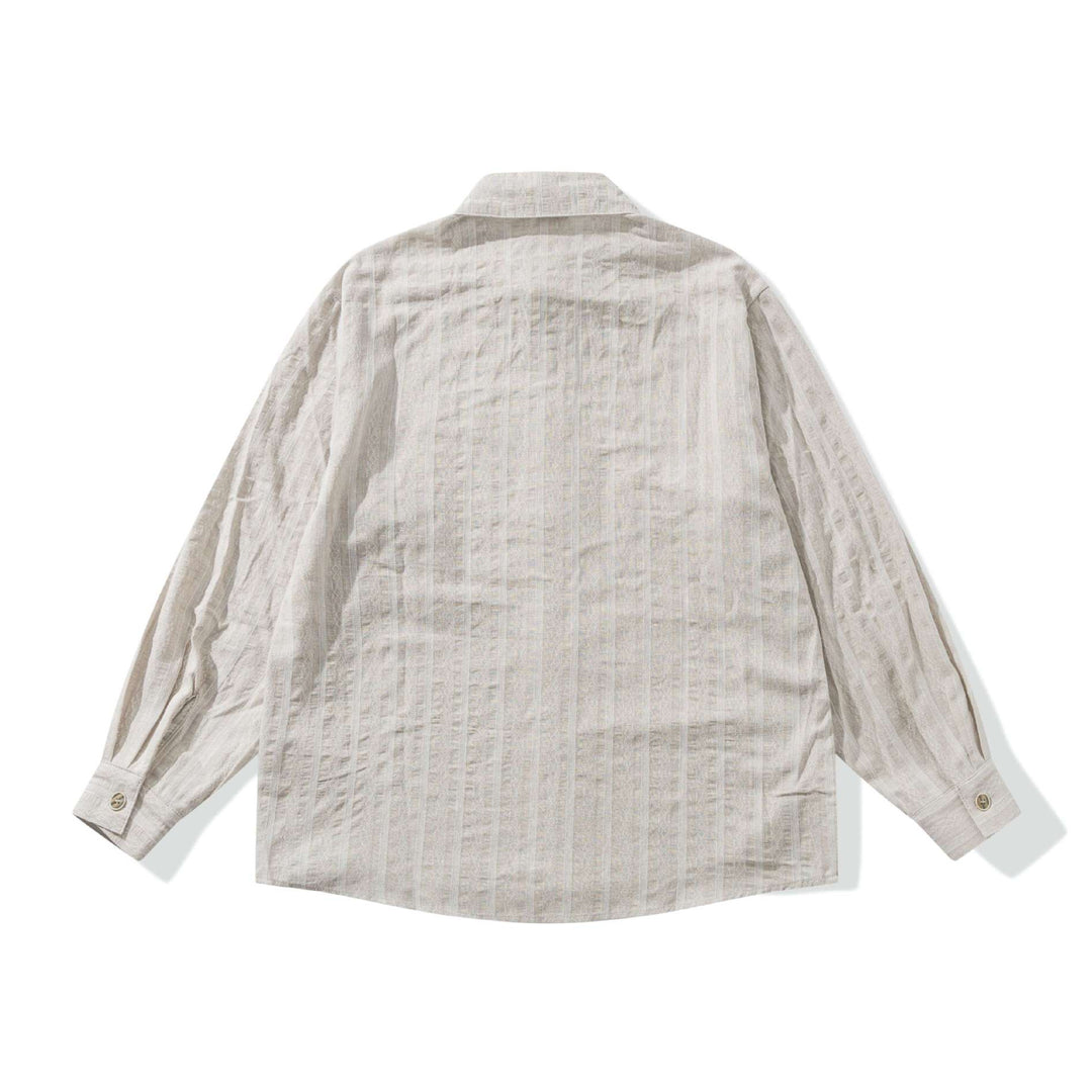 Unisex Lockeres Overshirt aus Leinenmischung mit Struktur und Brusttasche Shop Nory