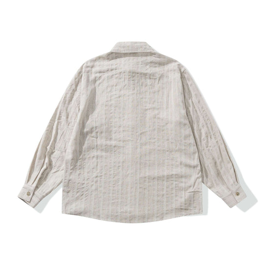 Unisex Lockeres Overshirt aus Leinenmischung mit Struktur und Brusttasche Shop Nory