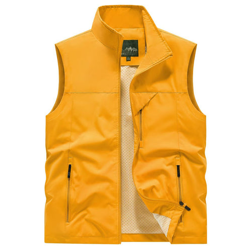 Herren Atmungsaktive Softshell-Utilityweste mit hohem Stehkragen, wasserabweisender Außenlage und mehrfachen Reißverschlusstaschen Shop Nory