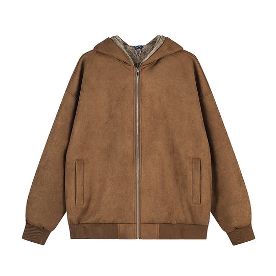 Damen Kapuzen-Zipjacke aus Veloursimitat mit Teddyfutter und gerippten Bündchen Shop Nory