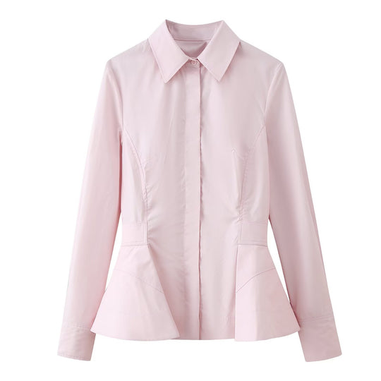 Damen Taillierter Kurzblazer im Peplum‑Schnitt mit Hemdkragen Shop Nory