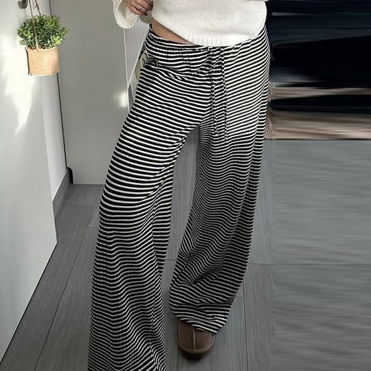Damen nan leichte Jersey Loungehose mit Tunnelzug und weitem Bein Shop Nory