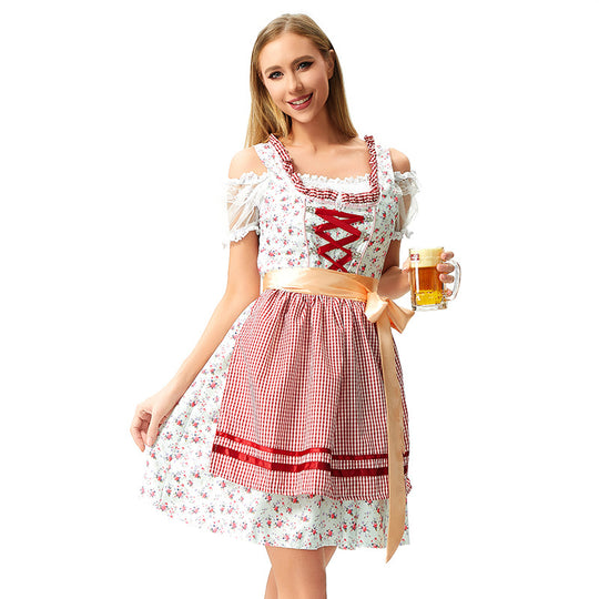 Damen nan Blusenkleid im Trachtenstil mit dekorativem Korsettband und geraffter Schürze Shop Nory