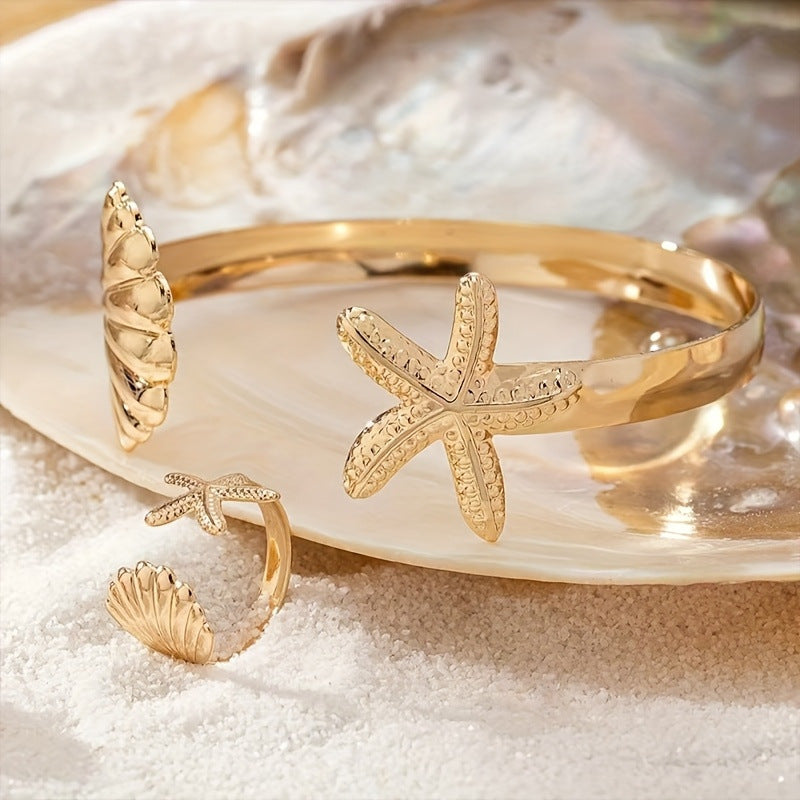 Damen Schmuckset mit maritimem Muschel- und Sternenmotiv Shop Nory