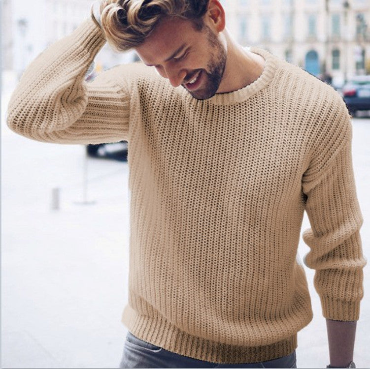 Herren Grobstrickpullover mit modernem Rippenmuster und lässigem Schnitt