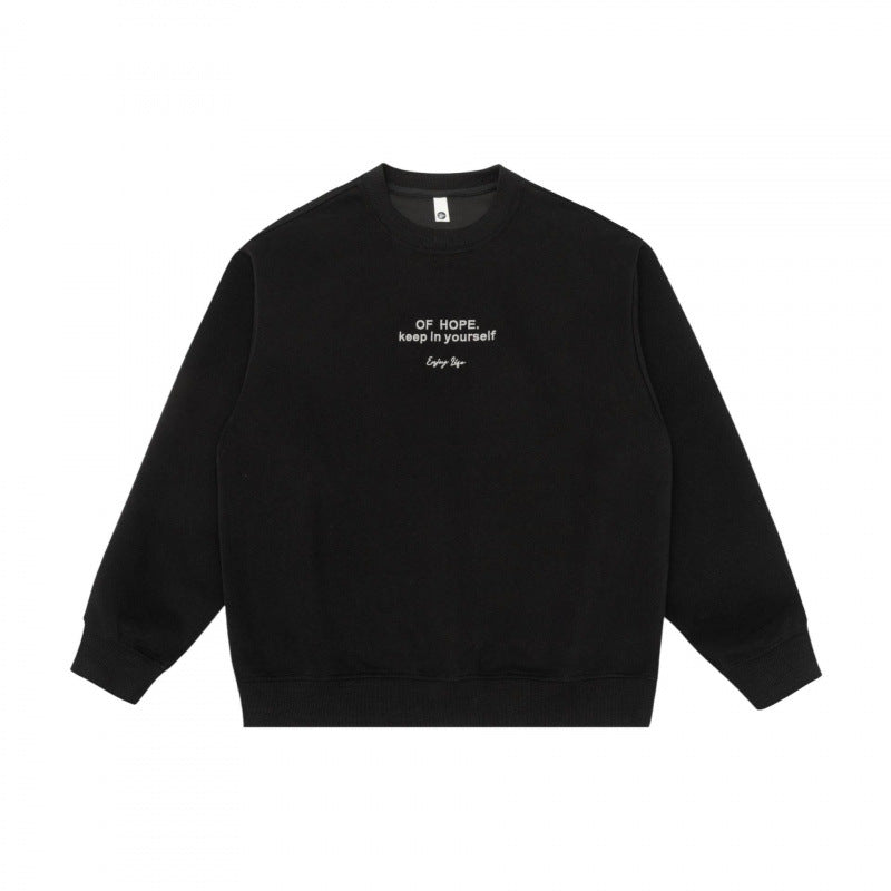 Unisex Oversize-Sweatshirt mit minimalistischer Bruststickerei und geripptem Saum Shop Nory