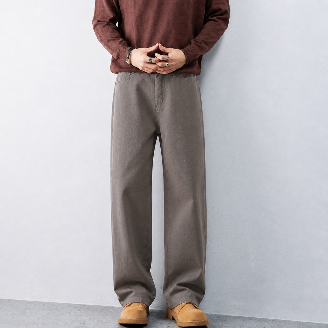 Herren Weite Baumwoll-Jeans mit hohem Bund und Five-Pocket-Design Shop Nory
